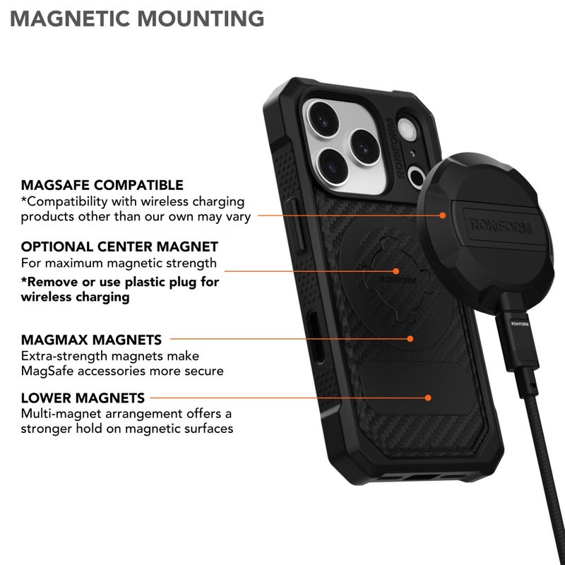 Rokform Rugged Case Compatible with iPhone 17 Pro, Magnetic Cover (Black) - Image 4