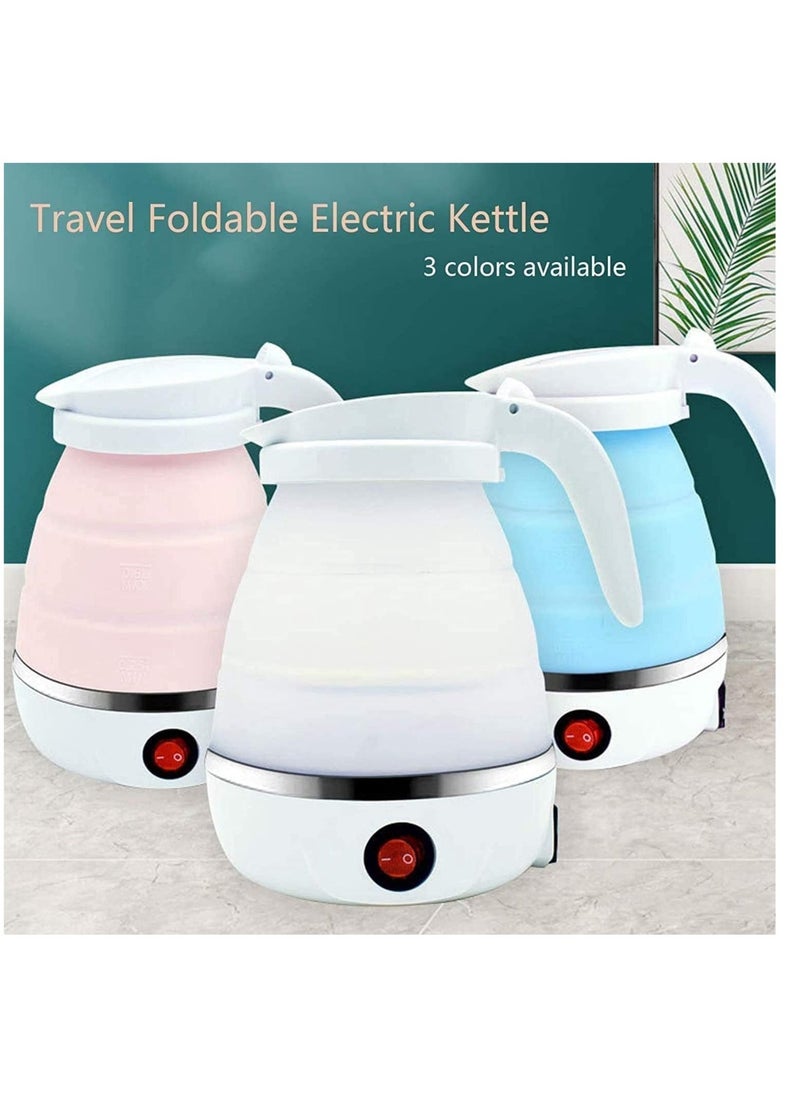 Travel Foldable Silicon Water Heater Jug Collapsible Mini Portable Electric Kettle (Pink) - Image 3