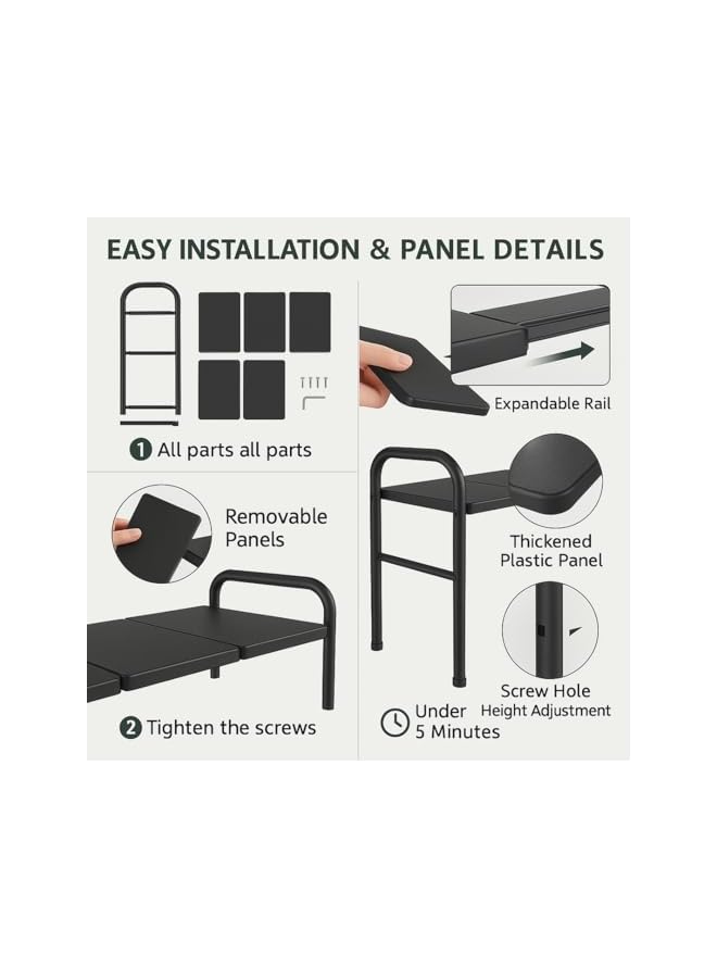 erorex Under Sink Organizer Expandable Shelf ‚Äì Large Capacity 2-Tier Cabinet Storage Rack with 8 Removable Panels, Adjustable Width for Kitchen, Bathroom, Pantry, Cupboard & Shoe Storage - Image 4