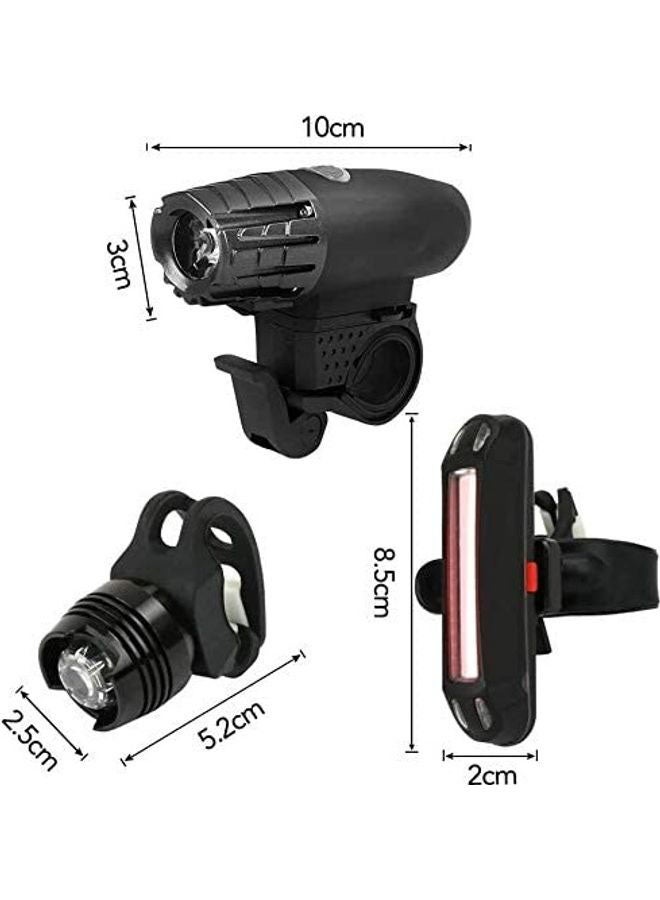 Rock Pow USB Rechargeable Bike Lights Set – IP65 Waterproof, 4 Modes, 1 Headlight + 2 Taillights - Image 2
