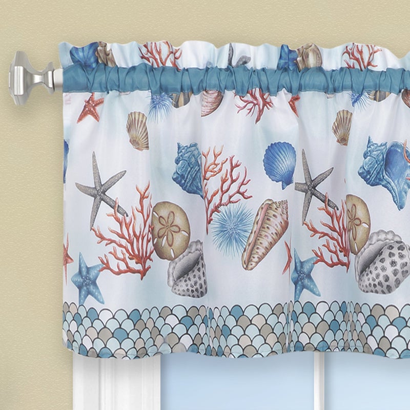 ACHIM Coastal - Printed Tier & Valance Set - 58x36 - Blue - Image 2