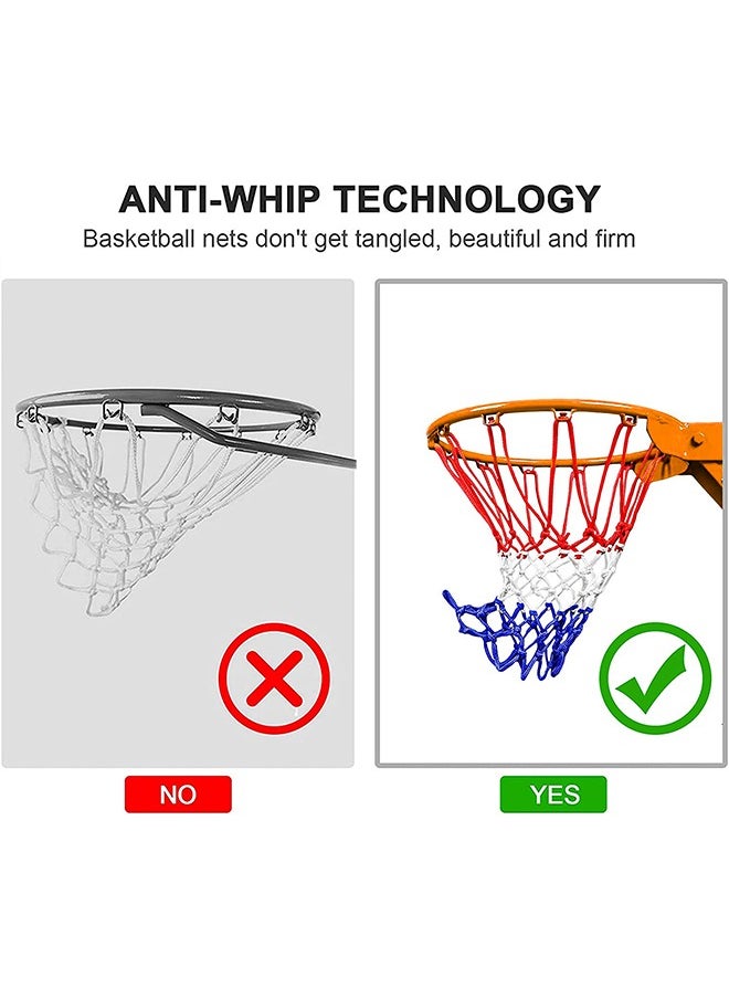GROIC Basketball Net Outdoor, 2022 Upgrade Thick Professional Basketball Rim Replacement Heavy Duty, All Weather Anti Whip Color Never Fade Standard Nets -12 Loops  - Image 3