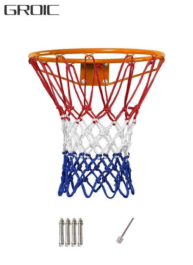 GROIC Basketball Net Outdoor, 2022 Upgrade Thick Professional Basketball Rim Replacement Heavy Duty, All Weather Anti Whip Color Never Fade Standard Nets -12 Loops  - Image 1