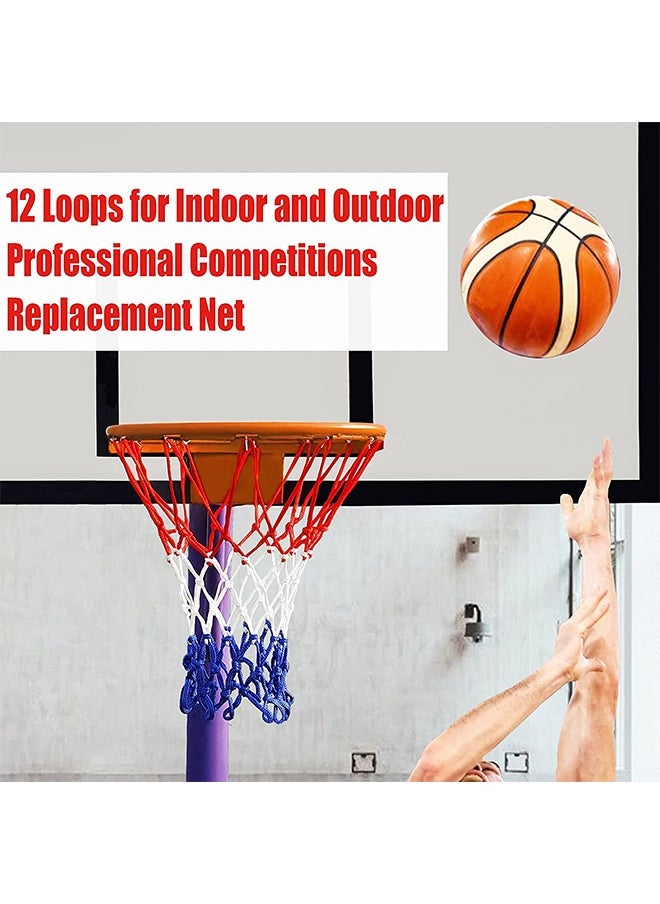GROIC Basketball Net Outdoor, 2022 Upgrade Thick Professional Basketball Rim Replacement Heavy Duty, All Weather Anti Whip Color Never Fade Standard Nets -12 Loops  - Image 4
