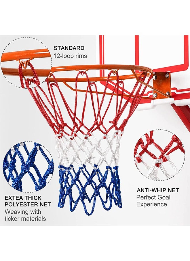 GROIC Basketball Net Outdoor, 2022 Upgrade Thick Professional Basketball Rim Replacement Heavy Duty, All Weather Anti Whip Color Never Fade Standard Nets -12 Loops  - Image 5