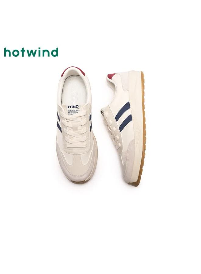 Hotwind Spring New Men's Lightweight Simple Derby Shoes Fashion Casual White Sneakers - Image 4