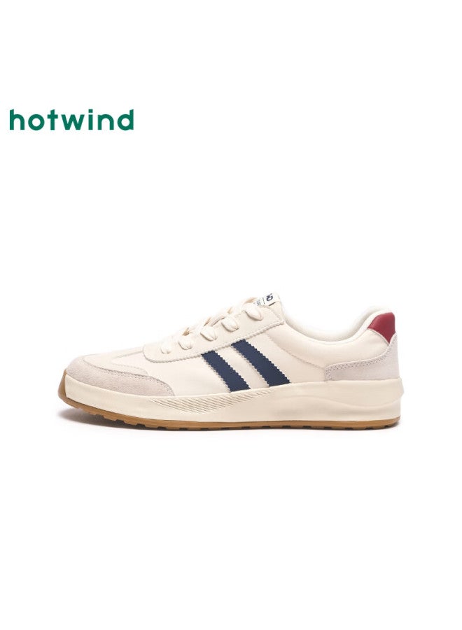 Hotwind Spring New Men's Lightweight Simple Derby Shoes Fashion Casual White Sneakers - Image 2