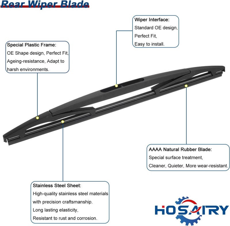 HOSAIRY Rear Wiper Arm Blade Set for Ford, Mazda, Mercury, and Lincoln Vehicles - Image 4