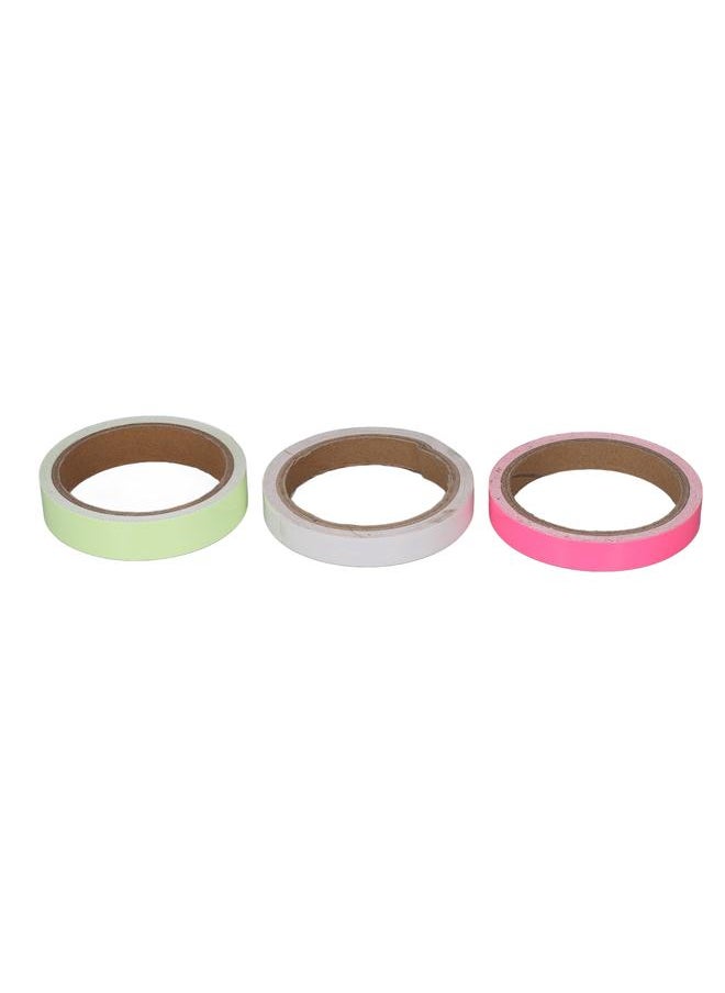 Thoraya 3pcs 16.4ft Luminous Tape Fluorescent Reflective Green Blue Pink Stage Warning Tape for Night 0.8in  - Image 4