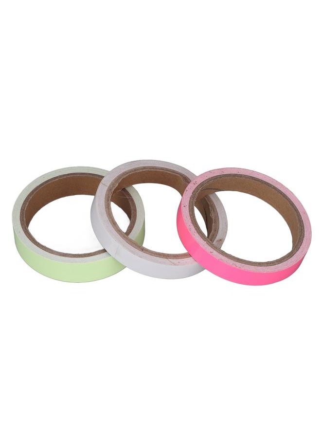 Thoraya 3pcs 16.4ft Luminous Tape Fluorescent Reflective Green Blue Pink Stage Warning Tape for Night 0.8in  - Image 3