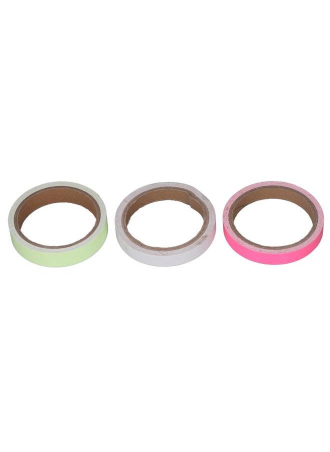 Thoraya 3pcs 16.4ft Luminous Tape Fluorescent Reflective Green Blue Pink Stage Warning Tape for Night 0.8in  - Image 5