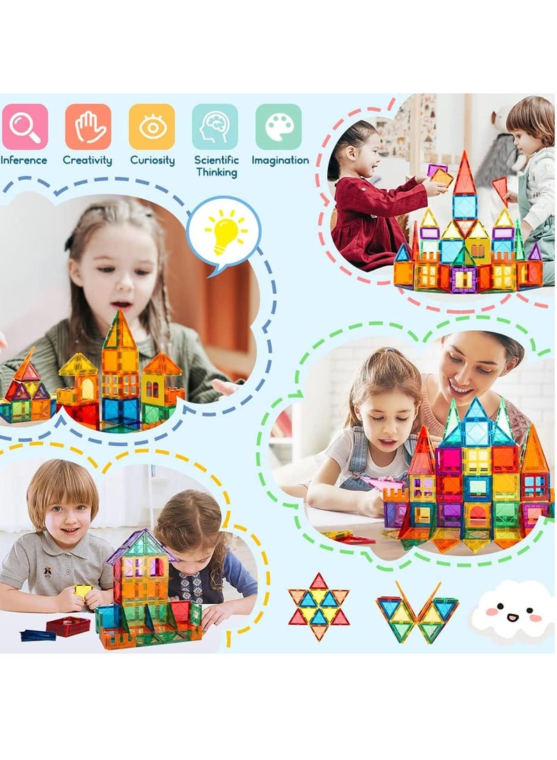 Magnetic Tiles for Kids 100PCS Magnetic Building Blocks Stronger 3D Magnet Building Tiles Set Toys for Boys Girls Educational Birthday Gifts for Kids Toddlers Early Education Pipe Toys - Image 3