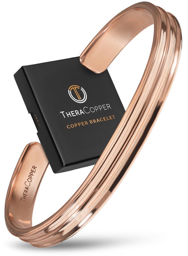 TheraCopper Copper Bracelet for Men & Women - 100% Pure Copper Bracelets - Raw, Solid & Uncoated Authentic Handmade Tibetan Bracelet Cuff Bangles, Adjustable, Copper, no gemstone - Image 1
