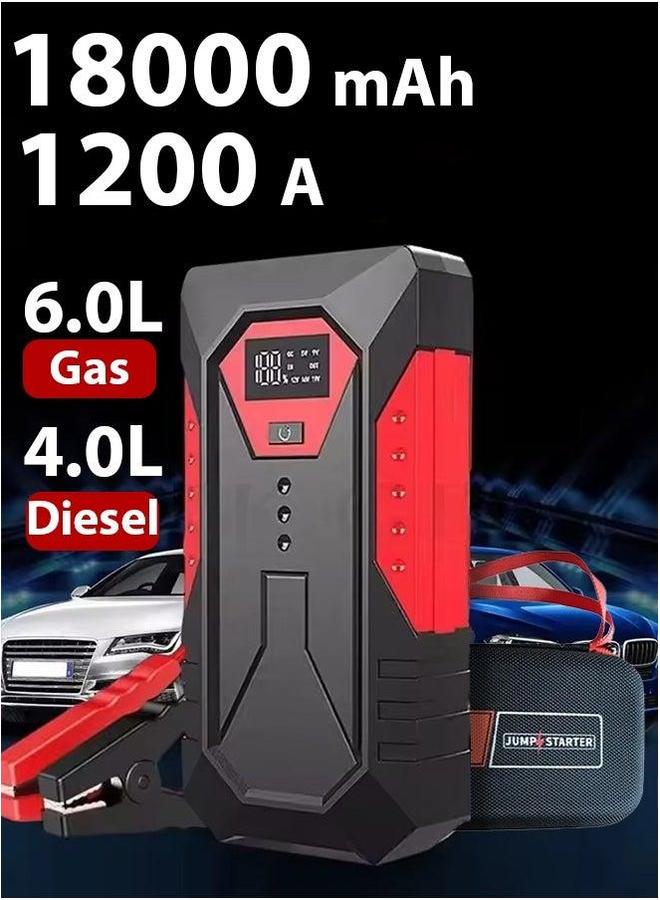 Generic New 18000mAh Portable Car Jump Starter Power Bank Booster Charger 1200A 12V Starting Device Petrol 6.0L Diesel 4.0L  - Image 1
