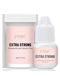 Lash Extension Glue - Fast Drying Strong Hold Eyelash Glue For Lash Extensions 7 Weeks Long Lasting Retention Eyelash Glue For Lash Extensions (0.17Fl.Oz 1-2 Sec)