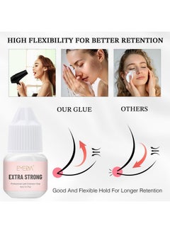 EMEDA Lash Extension Glue - Fast Drying Strong Hold Eyelash Glue For Lash Extensions 7 Weeks Long Lasting Retention Eyelash Glue For Lash Extensions (0.17Fl.Oz 1-2 Sec)  - Image 3