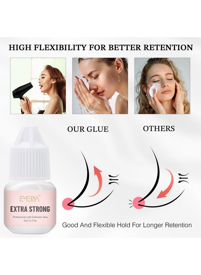 EMEDA - Lash Extension Glue - Fast Drying Strong Hold Eyelash Glue For Lash Extensions 7 Weeks Long Lasting Retention Eyelash Glue For Lash Extensions (0.17Fl.Oz 1-2 Sec) - Image 1