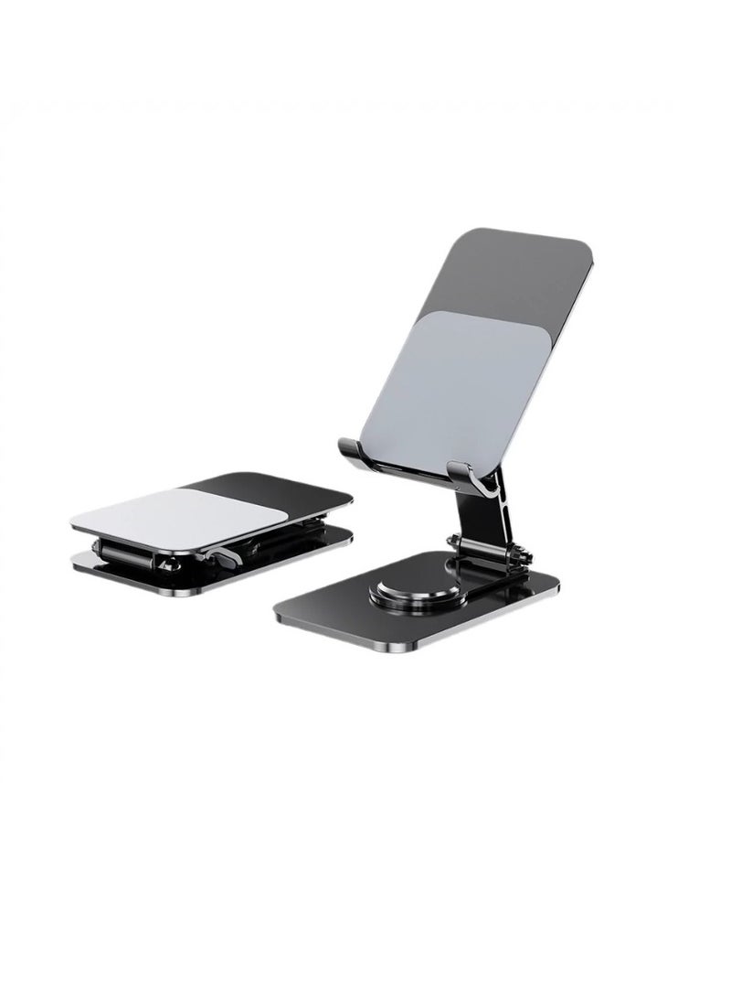 Universal 360° Rotation Full Metal Foldable Stand for Phones and Tablets - Strong Carbon Steel, AR Damping Axle, Non-slip Base - Portable and Durable Tech Accessory - Image 1