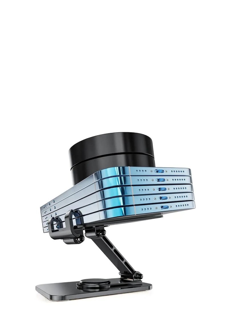 Universal 360° Rotation Full Metal Foldable Stand for Phones and Tablets - Strong Carbon Steel, AR Damping Axle, Non-slip Base - Portable and Durable Tech Accessory - Image 3