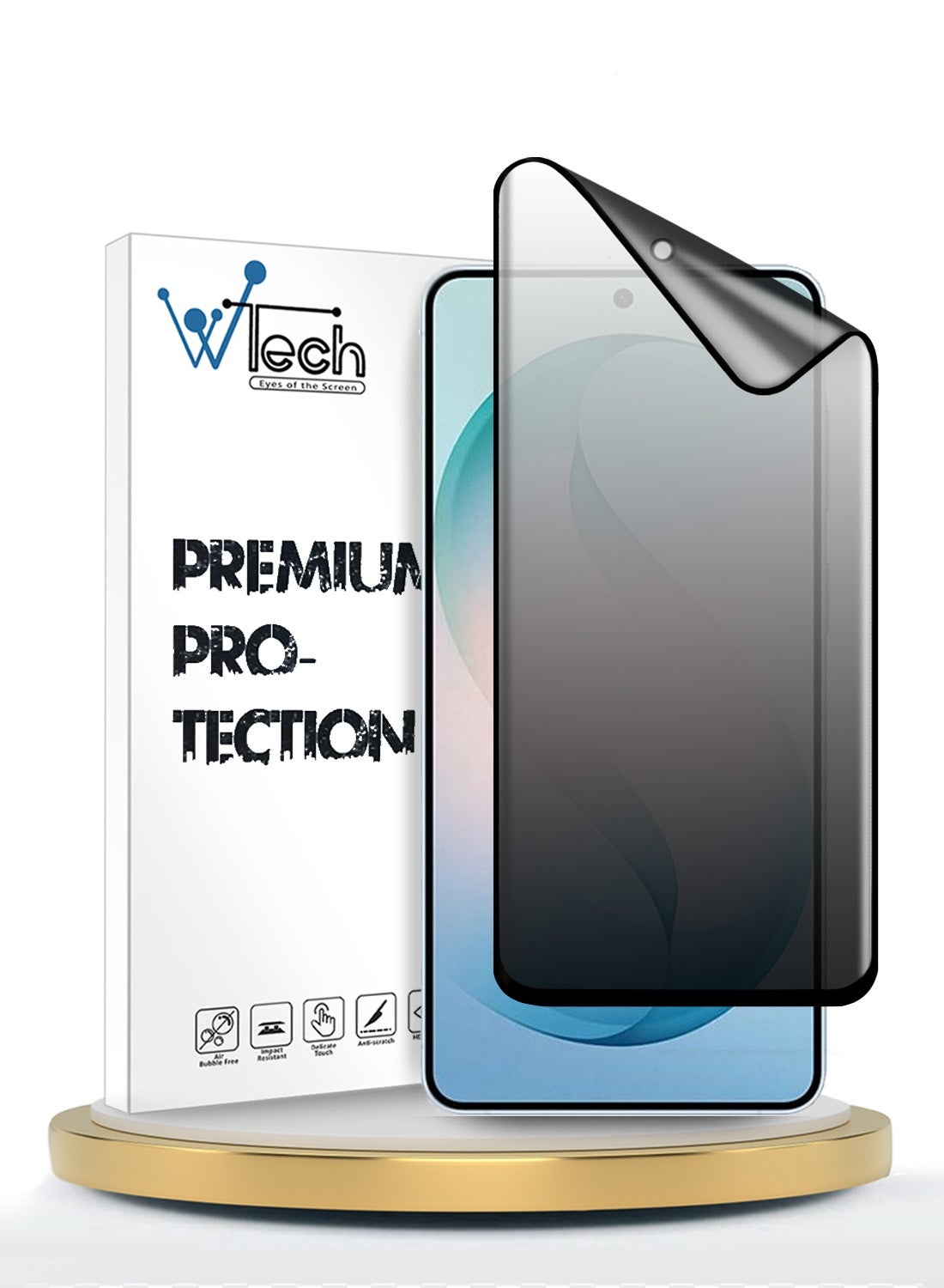Samsung S26 Plus / S26+ 5G 2026 Premium Edge-Pro Nano Ceramic Privacy Full Glue Full Cover Matte Flexible Screen Protector (MSCNMP) - Clear/Black