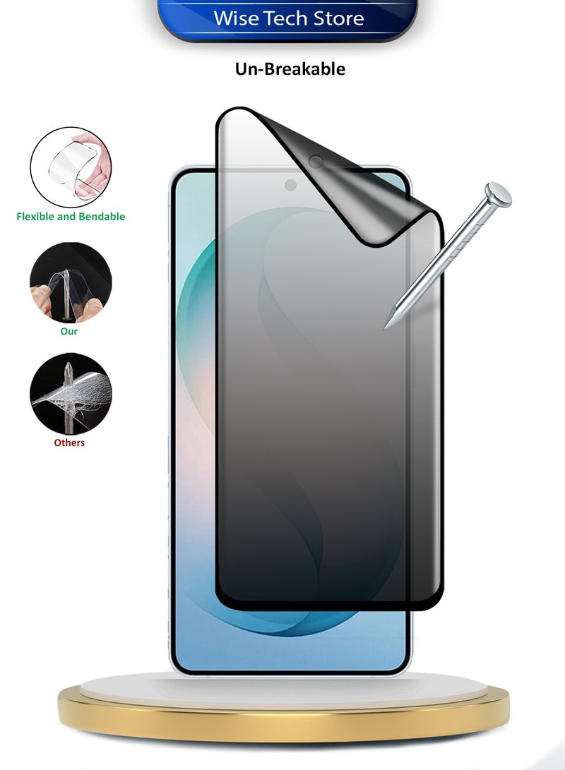 Wtech Samsung S26 Plus / S26+ 5G 2026 Premium Edge-Pro Nano Ceramic Privacy Full Glue Full Cover Matte Flexible Screen Protector (MSCNMP) - Clear/Black - Image 2
