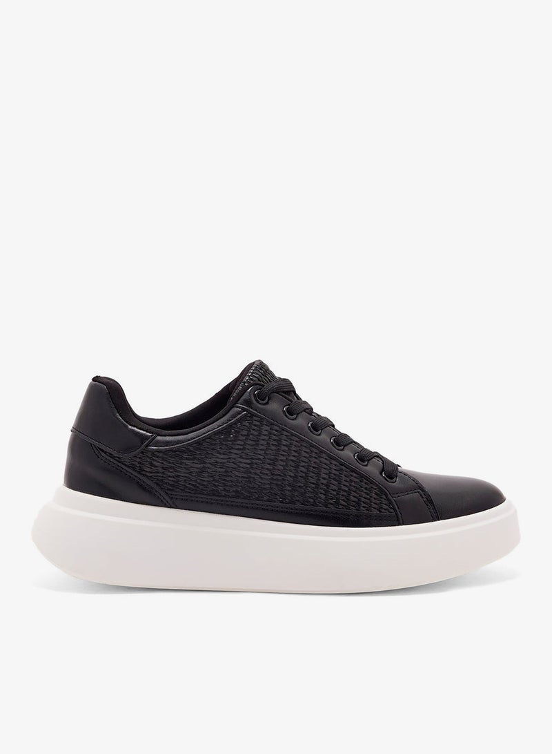 Ginger Raffia Detail Casual Sneakers - Image 1