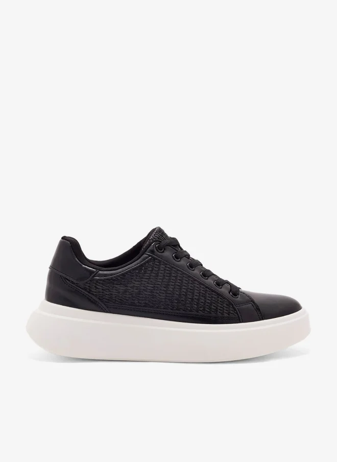 Ginger Raffia Detail Casual Sneakers