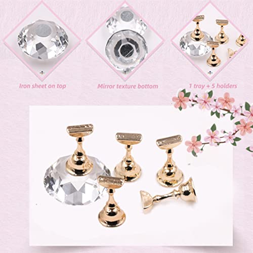 riteu Nail Tips Stand Holder, Magnetic Nail Tip Practice Stand Stand Salon Diy Manicure Nail Display Stand For Nail Art Equipment Nail-Art-Equipment 4 Types Practice (Type4) - Image 2