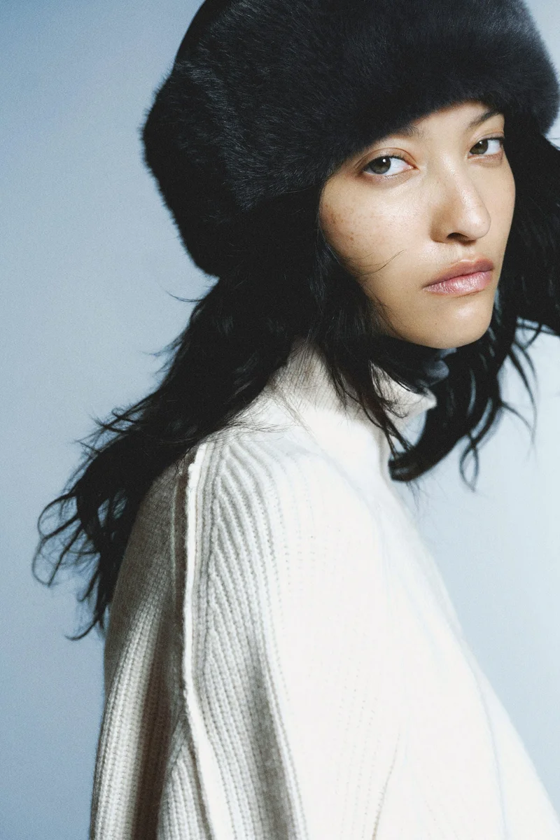 Rib-knit turtleneck jumper