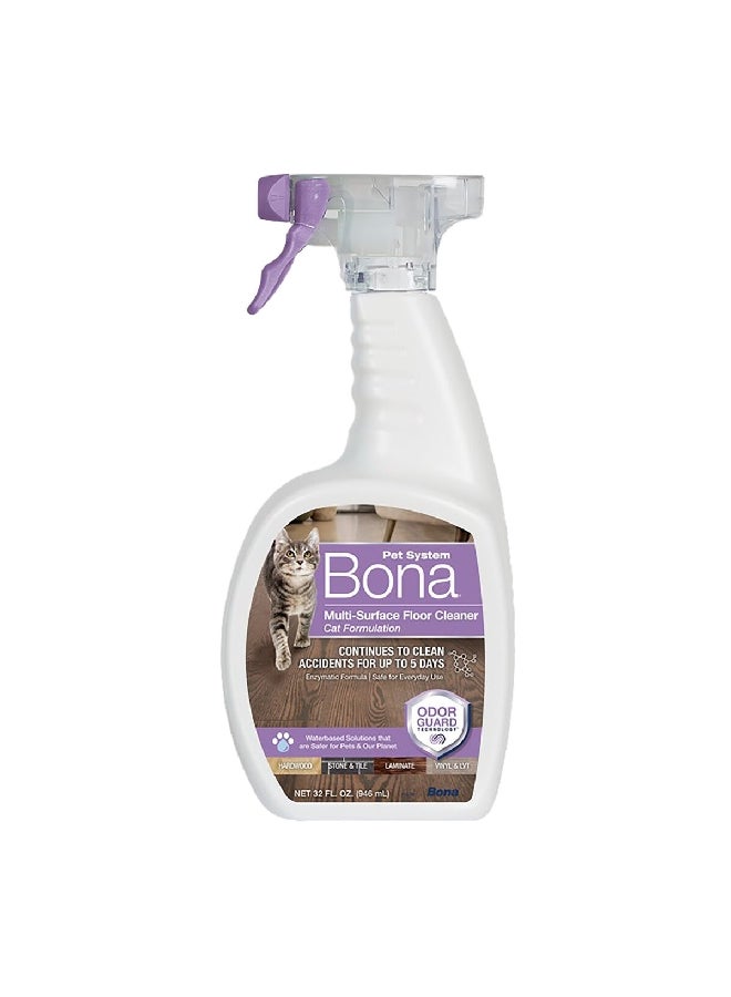 BONA Cat Formulation Water-Based Multi-Surface Floor Cleaner Spray Clear 946 ml WM863051001 - Image 1