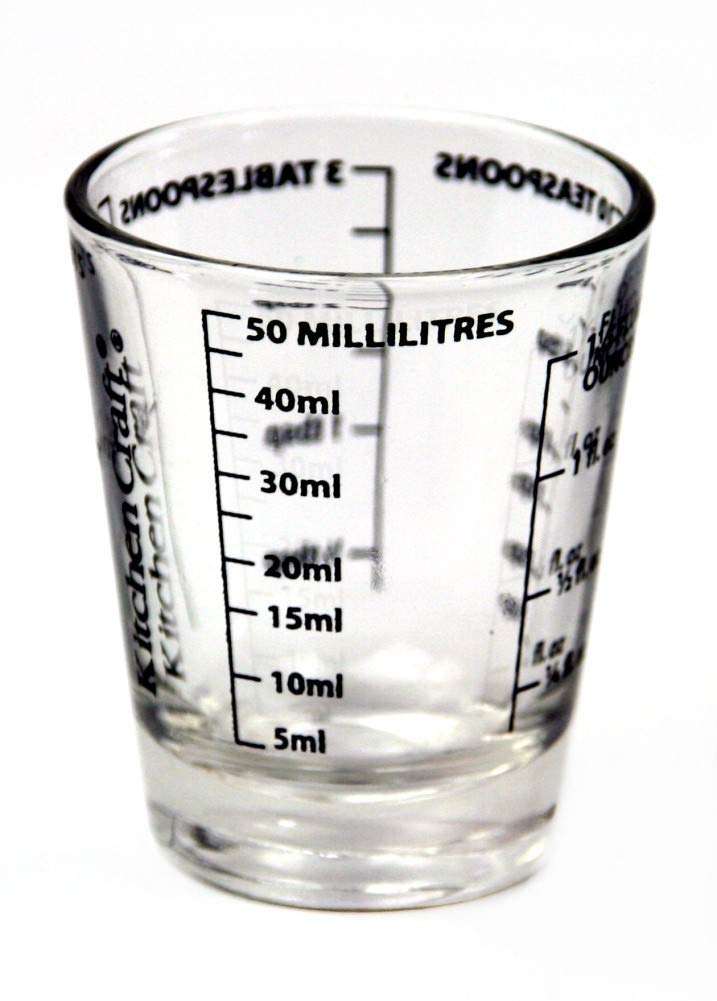 KitchenCraft 1Pack Glass Mini Measures 50 ml Multicolour