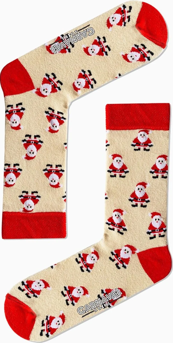 Carnaval Socks New Year's Santa Claus Patterned Colorful Socks