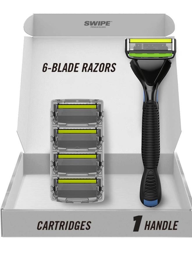 SWIPE PREMIUM RAZORS (24pk + Handle) 6-Blade Shave Kit - Image 1