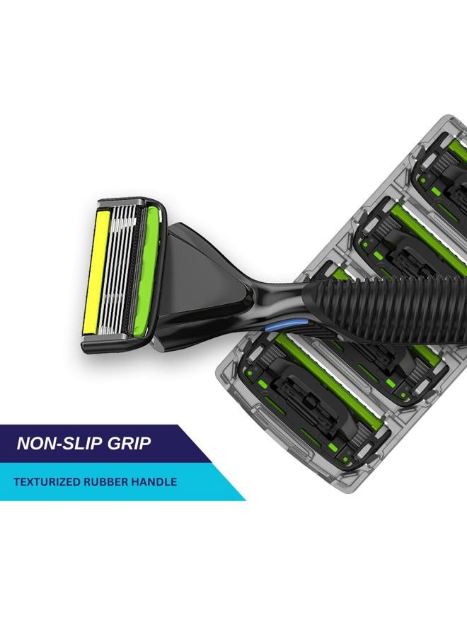 SWIPE PREMIUM RAZORS (24pk + Handle) 6-Blade Shave Kit - Image 3