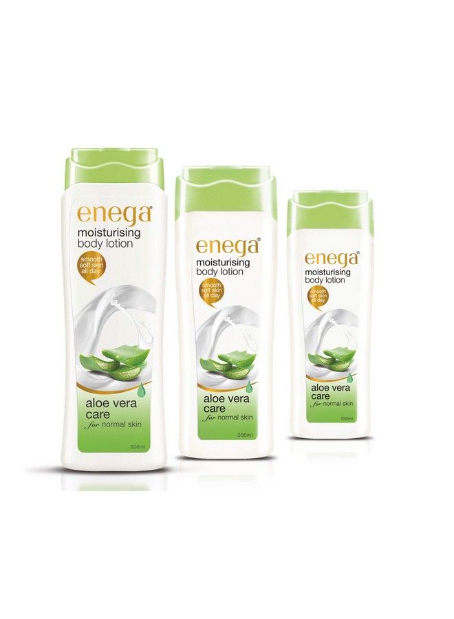 enega Moisturizing Body Lotion Aloe Vera Care For Normal Skin Pack Of 3 (100Ml300Ml500Ml) - Image 1