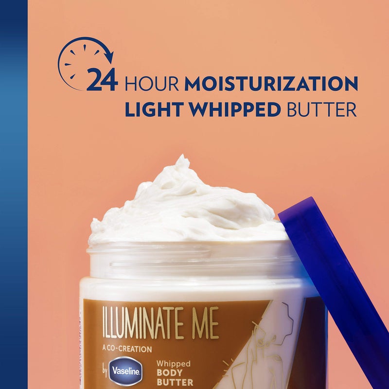 Vaseline Illuminate Me Body Butter & Body Oil - Shimmering Body Bronzer, Hydrating Whipped Organic Shea Butter with 24-Hour Moisture for Melanin-Rich Skin, Radiant Body Glow Oil (2 Piece Set) - Image 5