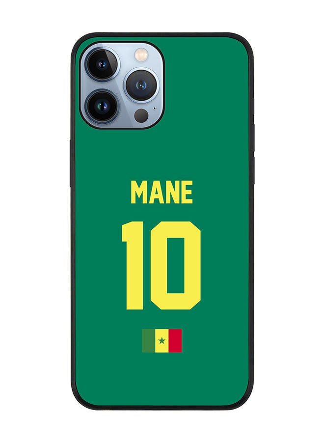 Stylizedd Rugged Black edge case for Apple iPhone 13 Pro Max Slim fit Soft Case Flexible Rubber Edges Anti Drop TPU Gel Thin Cover - Football Team - Senegal Player Name - Mane - Image 1