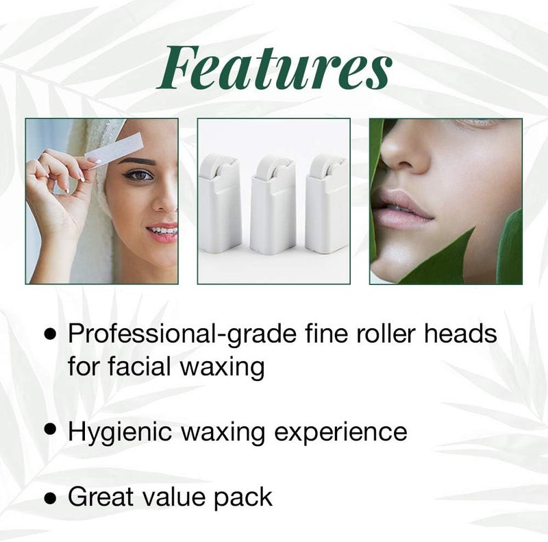 Clean + Easy Small Roller Head for Roll-On Wax Refill - 3-Pack for Eyebrows, Upper Lip, and Chin Hair Removal - Image 5