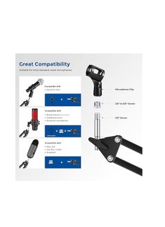 Neewer Neewer Microphone Arm Stand, Suspension Boom Scissor Mic Arm Stand with 3/8” to 5/8” Screw and Cable Ties Compatible with Blue Yeti, Snowball, Yeti X, Quadcast and Other Mics, Max Load 1.5kg  - Image 2