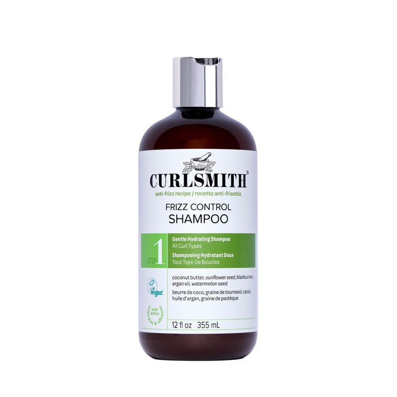 CURLSMITH Frizz Control Shampoo - Frizz-Fighting Shampoo for Curls, Removes Build-Up, For All Curl Types, Vegan & Cruelty Free (12 oz) - Image 1