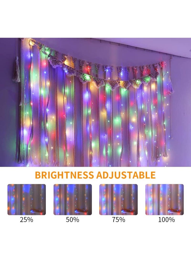 Soofam Curtain Decorative String Lights Twinkle 3m×2m 200 leds USB Powered 8 Adjustable Modes with Wireless Remote for Window Birthday Ramadan Indoor and Outdoor Party - (Multicolour) - Image 4