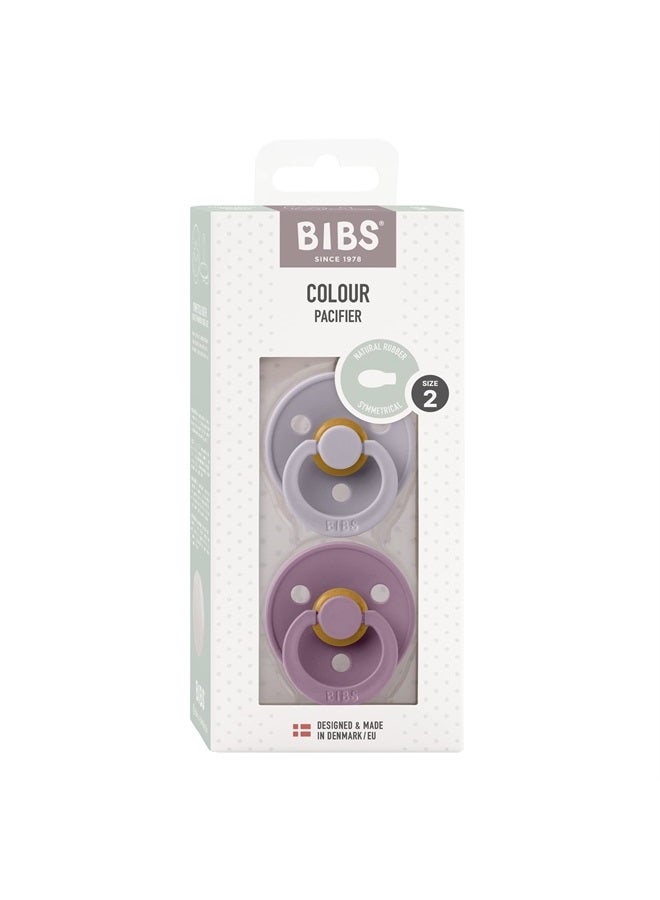 BIBS Pacifiers 6-18 Months | Set of 2 Colour Pacifier with Symmetrical Nipples | BPA-Free Natural Rubber | Made in Denmark | Fossil Grey / Mauve, 6-18 Months - Image 3