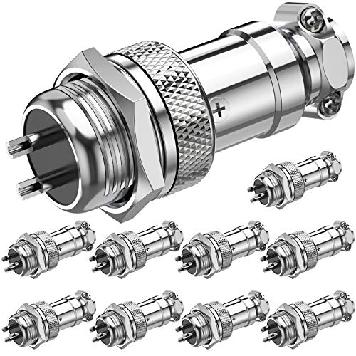 DIYhz GX16 2 Pins Panel Metal Mount Circular Metal Aviation Connector Adapter Male Female Plug Socket (10 Pcs) - Image 1