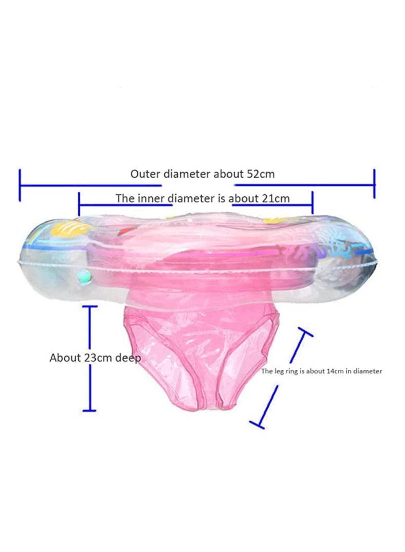 Baby Swimming Float Ring with Double Airbag Anti-Rollover Inflatable Pool Float for Infants & Toddlers Safe PVC Swim Ring with Bells High Buoyancy Kids Swim Aid - Image 2
