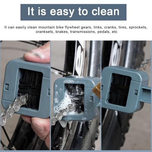 STHIRA® Dual Head Chain Cleaning Brush with Detachable 4-Side Scrubber, Durable Nylon Bristles to Removes Dirt, Grime & Stains, Chain Brush for Bicycles & Motorcycles, Easy Reusable Maintenance Tool - Image 3