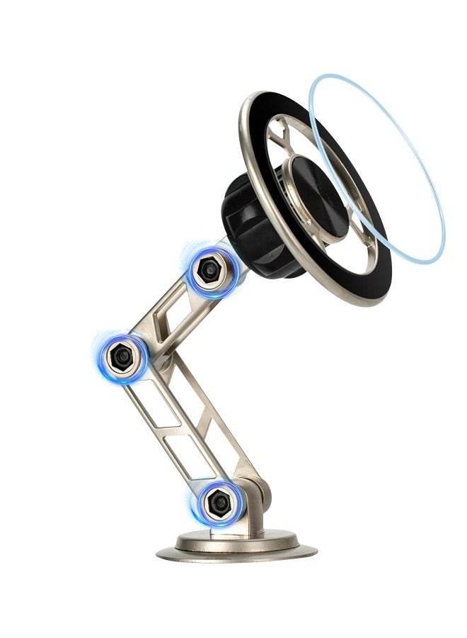 Aluminum Alloy Car Mount Magnetic Disc Car Phone Stand Adjustable Car Mobile Holder Ergonomic Non-blocking View Compatible with Iphone 15/16/14/13/Pro/Samsung - Image 1