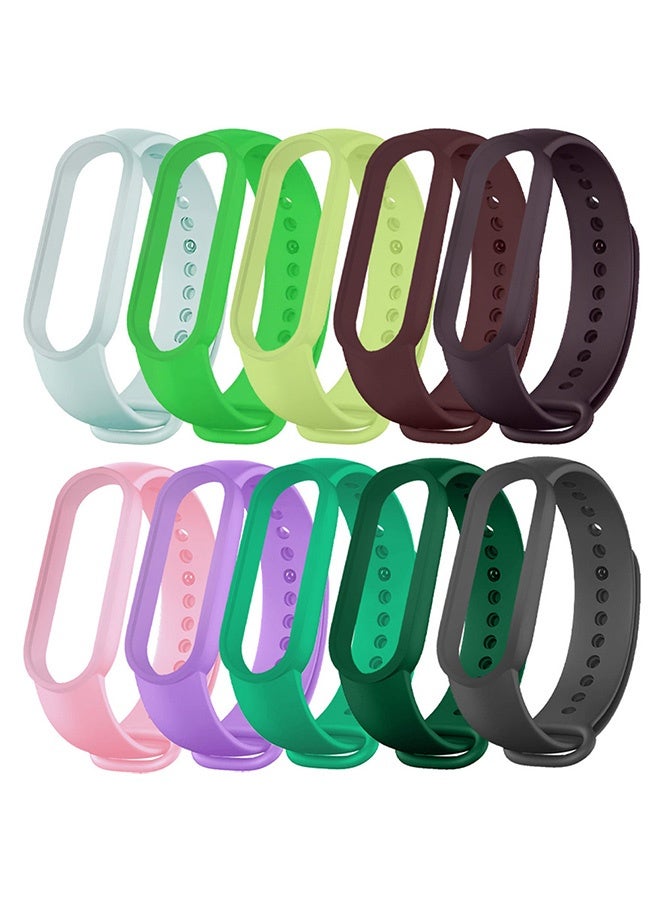10 Pieces of Strap Band for Xiaomi Mi Band 6 Mi Band 5 - Silicone Watch band Replacement Band