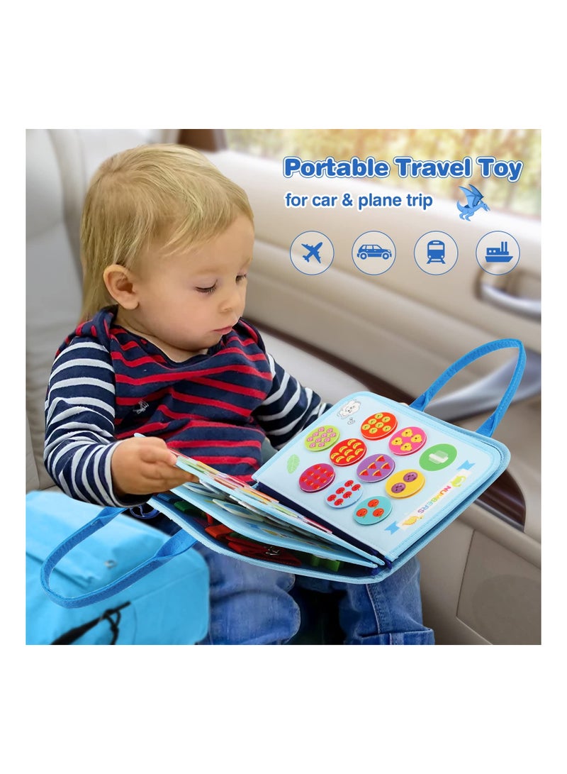 SOLARAE Toddler Busy Board for Ages 1-5, Montessori Educational Sensory Activity Toy for Fine Motor Skills and Basic Dressing Skills, Perfect Travel Gift for Boys and Girls (1 Pack) - Image 3