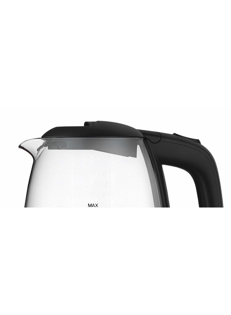 Dots Electric Kettle 1.2L Black, Silver 2200W Glass 1.7L, Stainless Steel, Water Level Indicator, Water Level Indicator, Log Storage Design and Anti-Slip Foot Design - Image 3