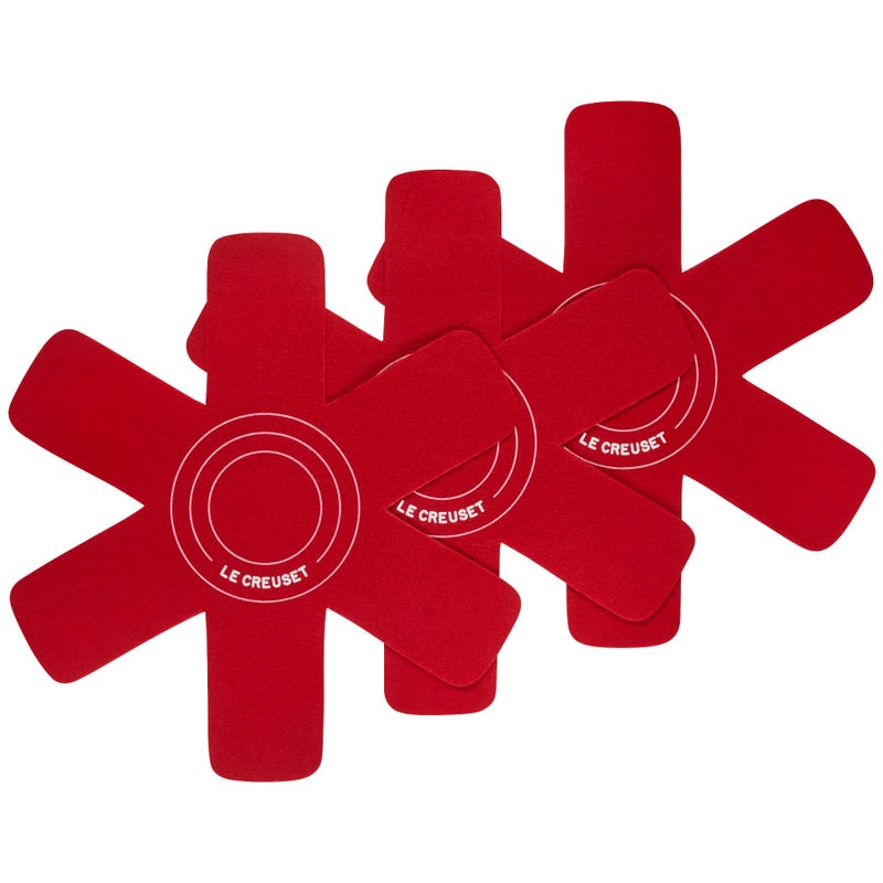 Le Creuset Le Creuset Set of 3 Felt Cookware Protectors  Cerise 